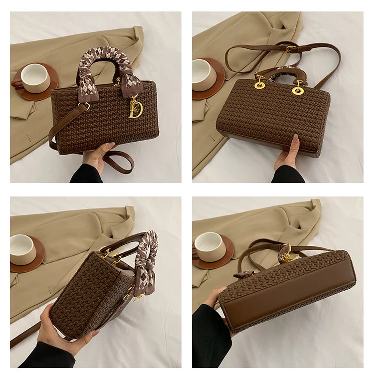 Luxury Leather Tote Bag for Ladies - Water-Resistant Designer Inspired Handbag with Interior Organizer