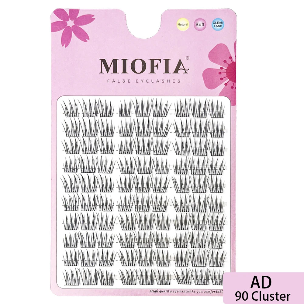 90 Bundles Mink Individual Cluster Lashes 3D Natural Russian Manga Eyelash Extensions DIY Makeup Tool for Women