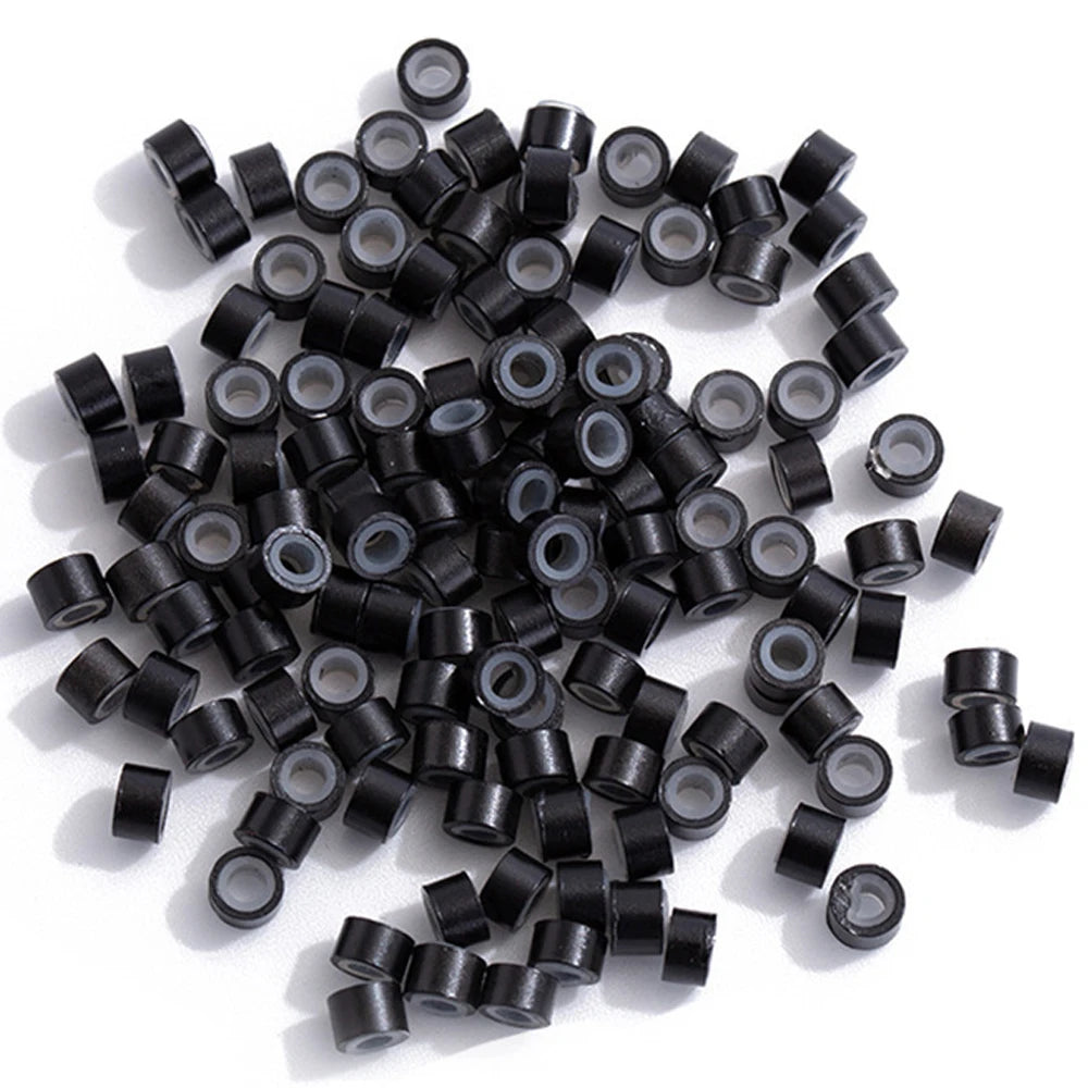 Wig installation kit includes hair extensions pliers, Beading tool and 250pcs silicone rings for hair extension accessories