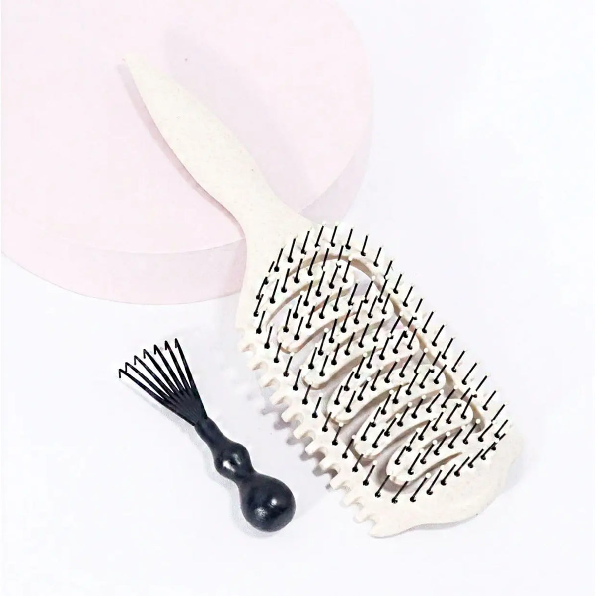 2-piece set of hair styling brushes with cleaning claws for creating voluminous curls Special for real hair wigs
