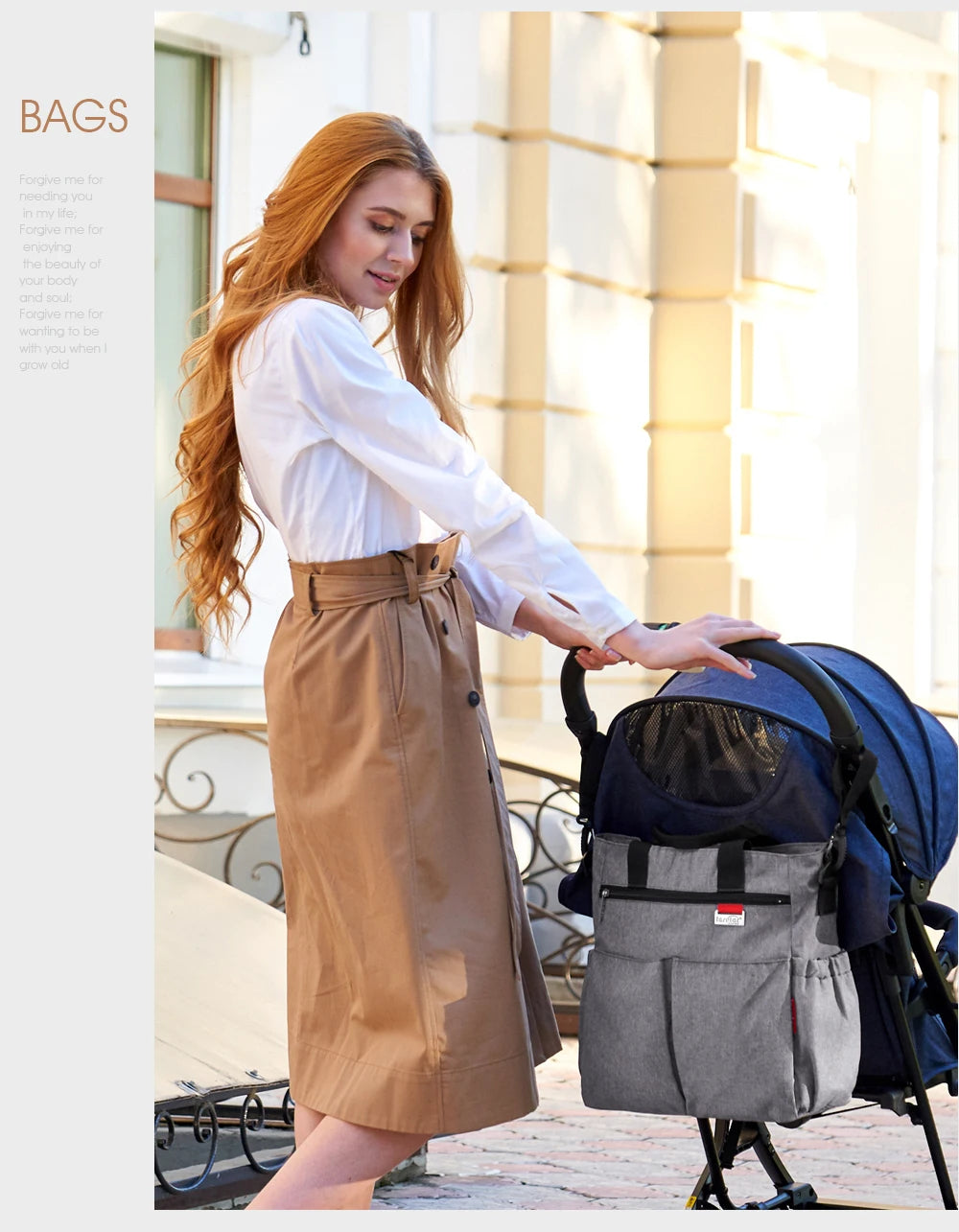 Fashionable Insular Baby Diaper Bag for Mothers Waterproof Multifunctional Nappy Organizer with Stroller Strap Changing Bag