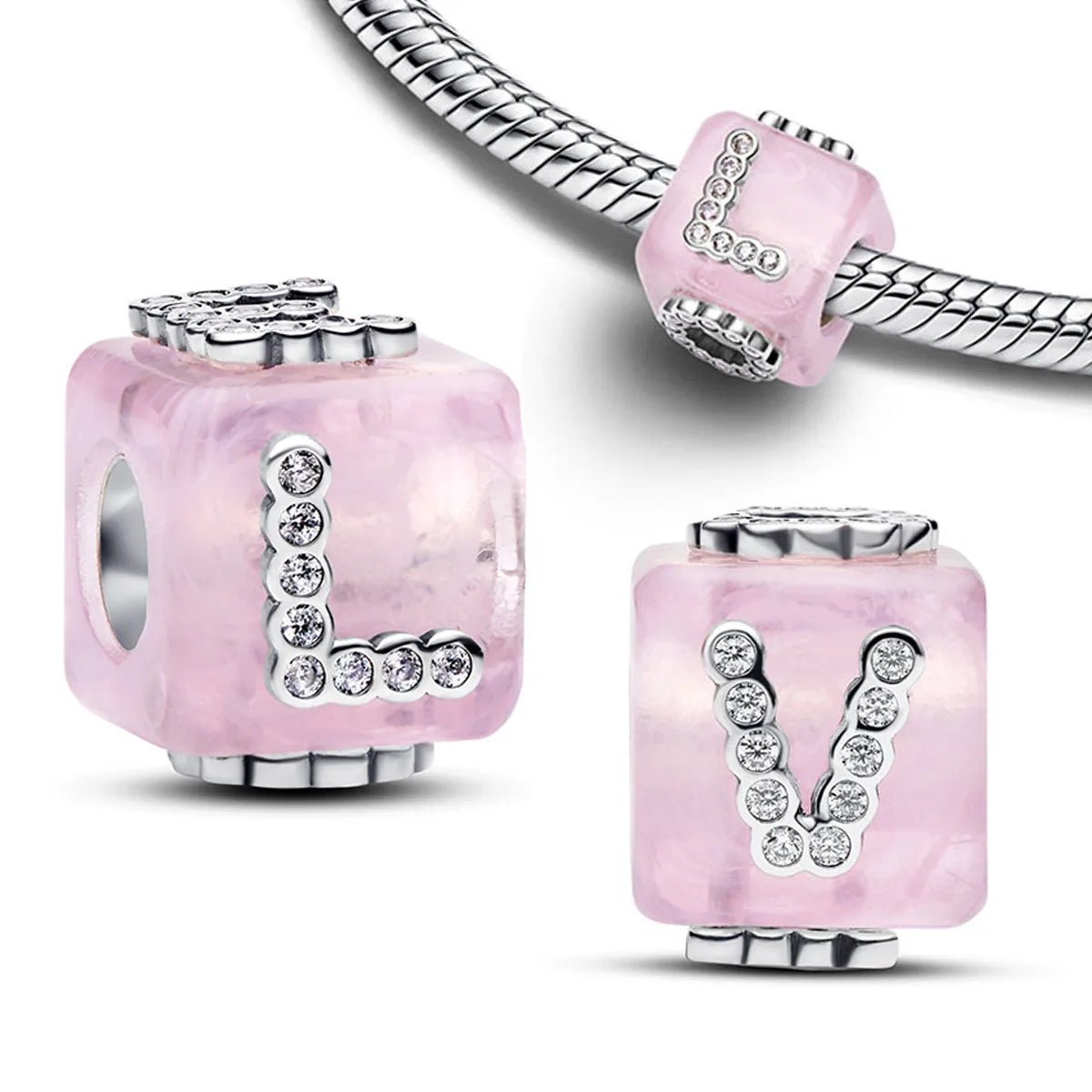 New 925 Sterling Silver Four Leaf Clover Flower Ear Stud Ring Pendant Bead fit DIY Women's Bracelets Necklaces Jewelry Gifts