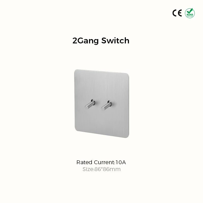 Avoir Matte Silver Vintage Toggle Switch Panel Brass Lever Switches Push Button Home Improvements Light Switches Dimmer Sockets