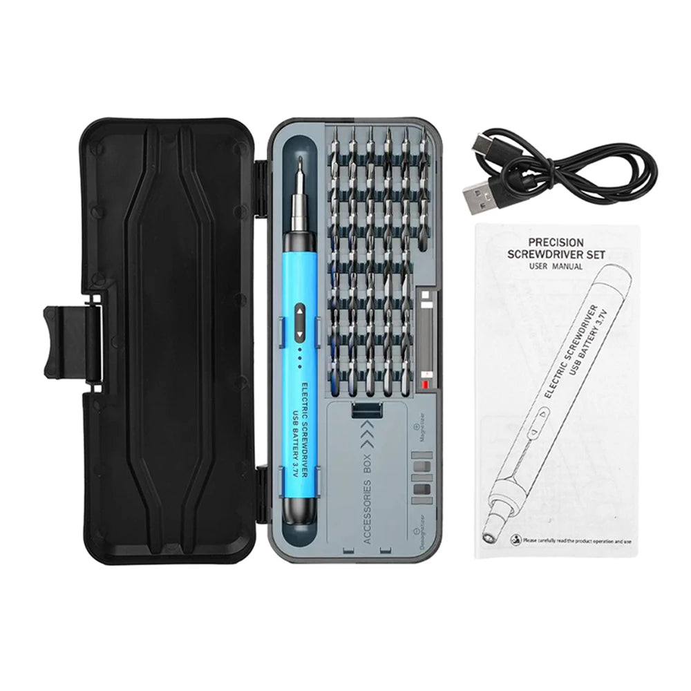 USB Electric Screwdriver Set High Torque Screwdriver Power Tool Mini Drill Bits Precision Screwdriver Head Kit Home Repair Tools