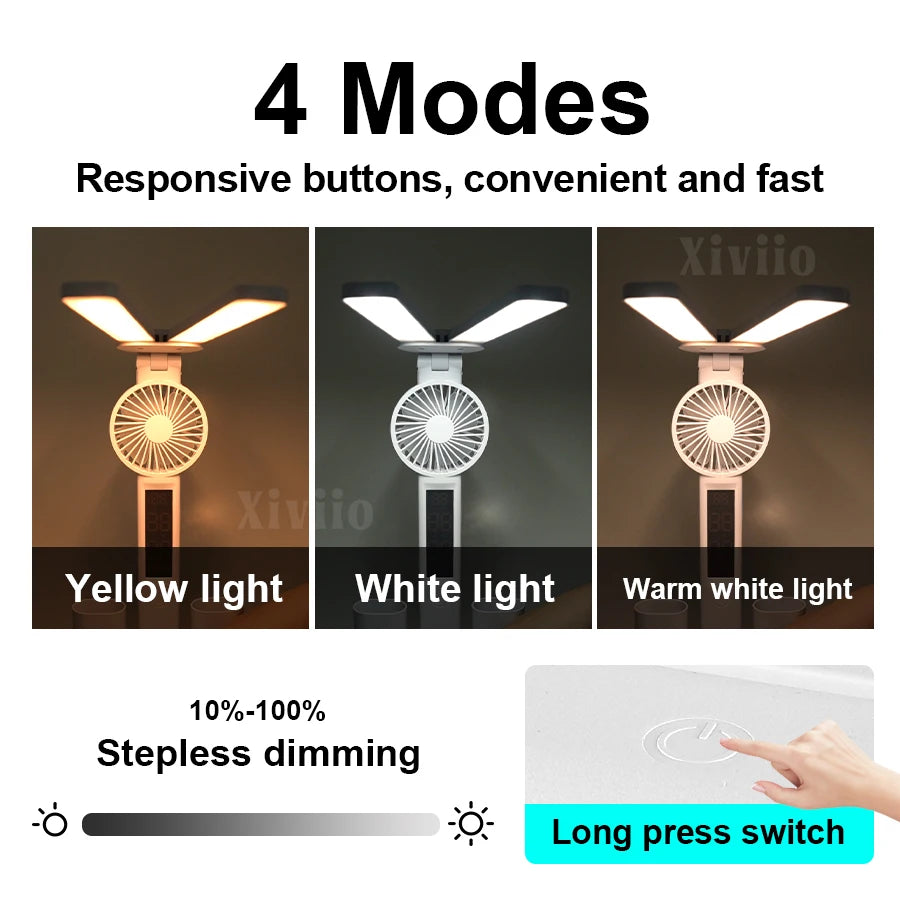 Rechargeable Led Desk Lamp for Study Table Lamp Led Eye Caring Light With 3 Color Modes Dimmable Reading Study and Office Work