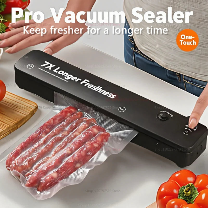 Vacuum Sealer Machine with 2 in 1 Mode for Fruits Meat Food Storage Includes 2 Vacuum Seal Bags Food Saver Kitchen Appliances
