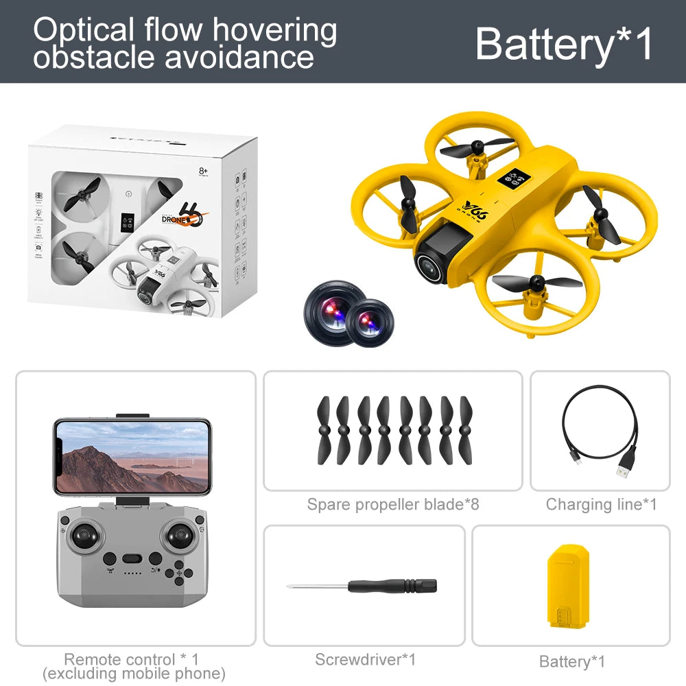 V66 Mini Drone With Camera 4K HD WiFi FPV Drone Obstacle avoidance Pocket Remote Control Helicopter Quadcopter Gift For Kids Toy