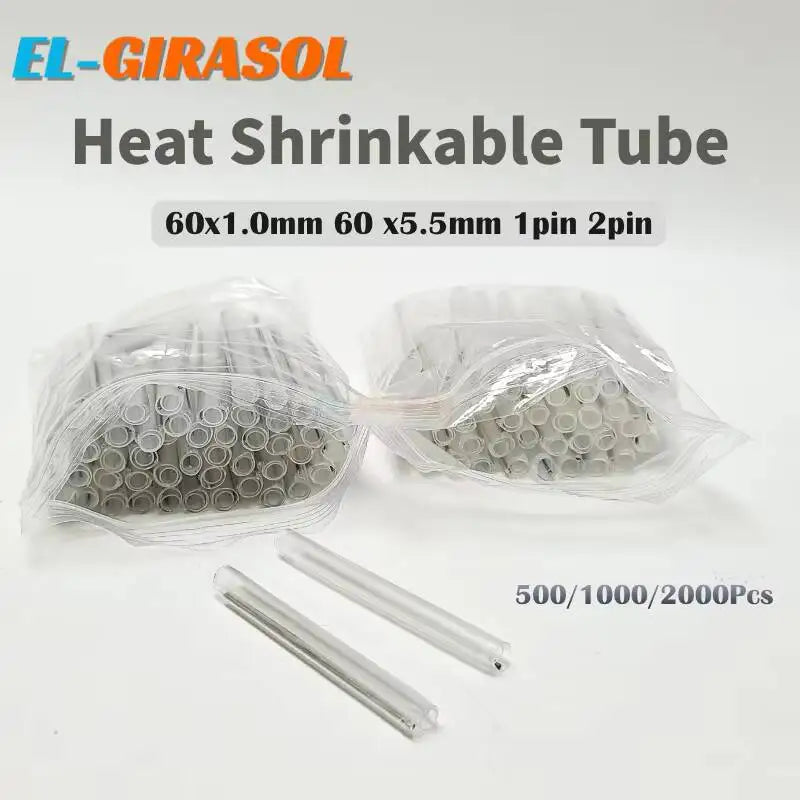 60x1.0mm 60 x5.5mm 1pin 2pin Fiber Optic Fusion Protection Splice Sleeves Heat Shrink Tube Fiber Optic Hot Melt Tube Smoove