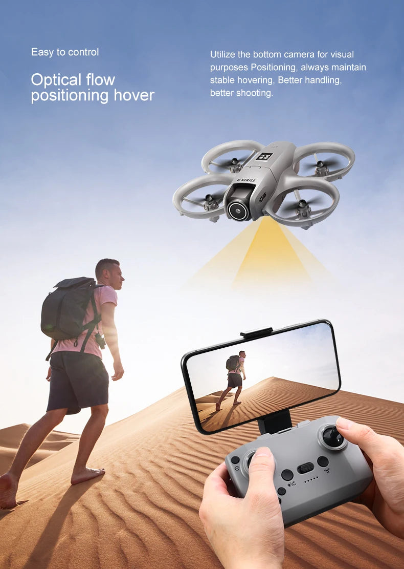 D16 Mini RC Quadcopter Drone Wide Angl 1080P HD Dual Camera 5G WIFI FPV UAV Obstacle Avoidance Optical Flow Perfect  Outdoor Toy