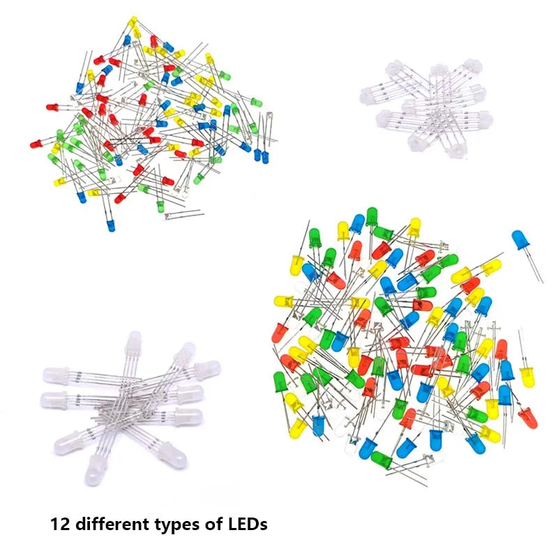 2110pcs Electronic Components Kit Ultimate Edition Various Common Capacitors  Resistors T0-92 LED PCB Board DIP-IC Breadboard