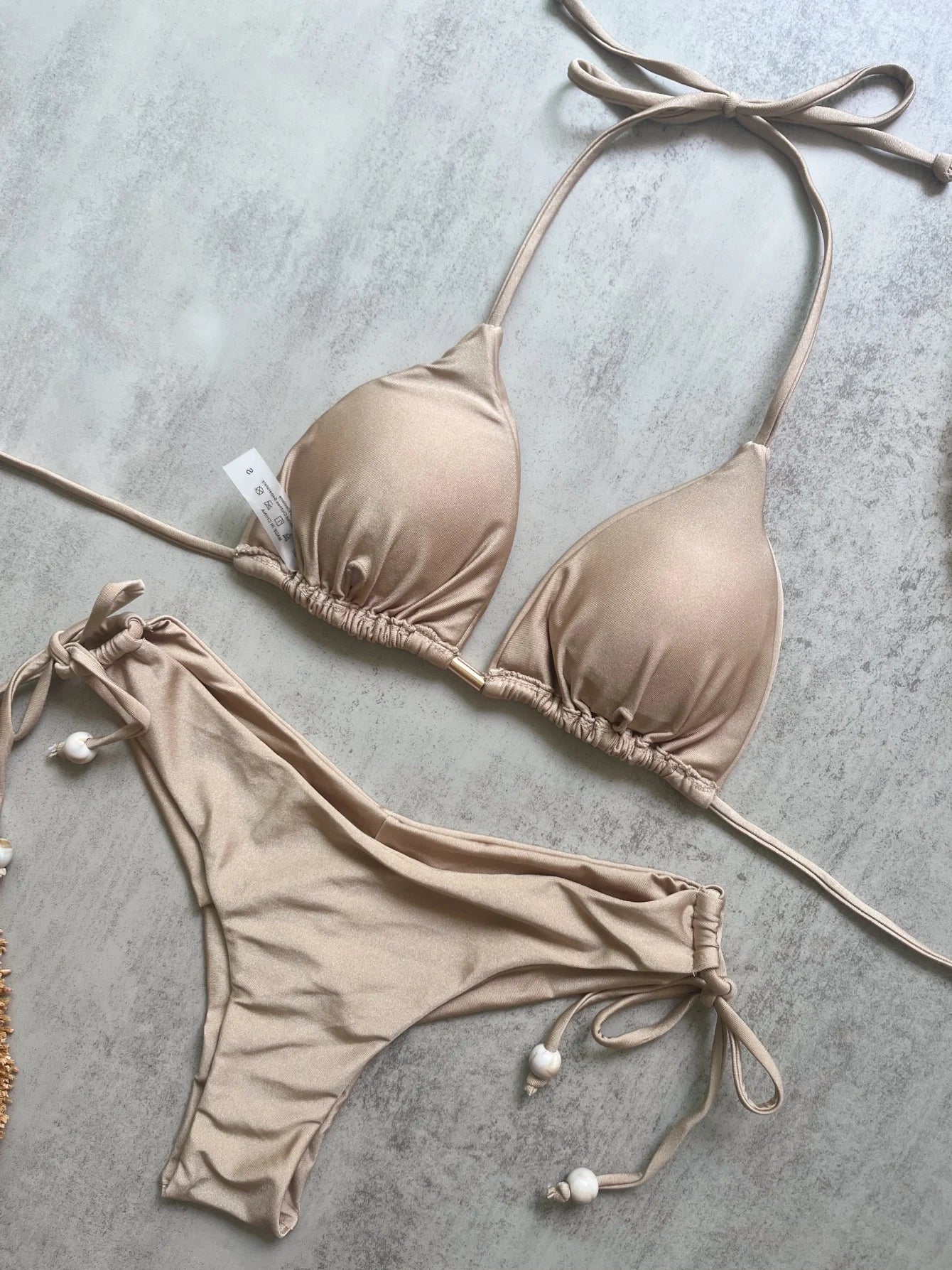 2026 Sexy Folds Bikini Set Solid Micro Bikinis Women Swimsuit Female Triangle Swimwear Beach Wear Bathing Suit