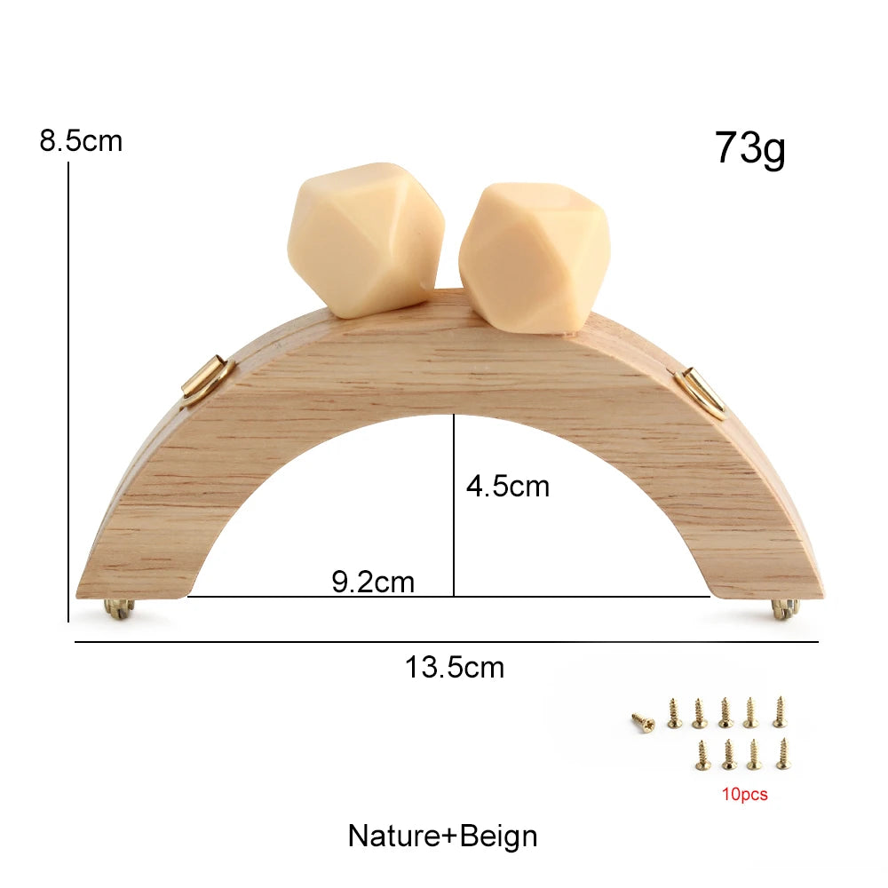 Nolvo World Wooden Bag Handle Closure Kiss Clasp Purse Screws Frame Replace Handbags Wallets Brackets DIY Sewing Accessories