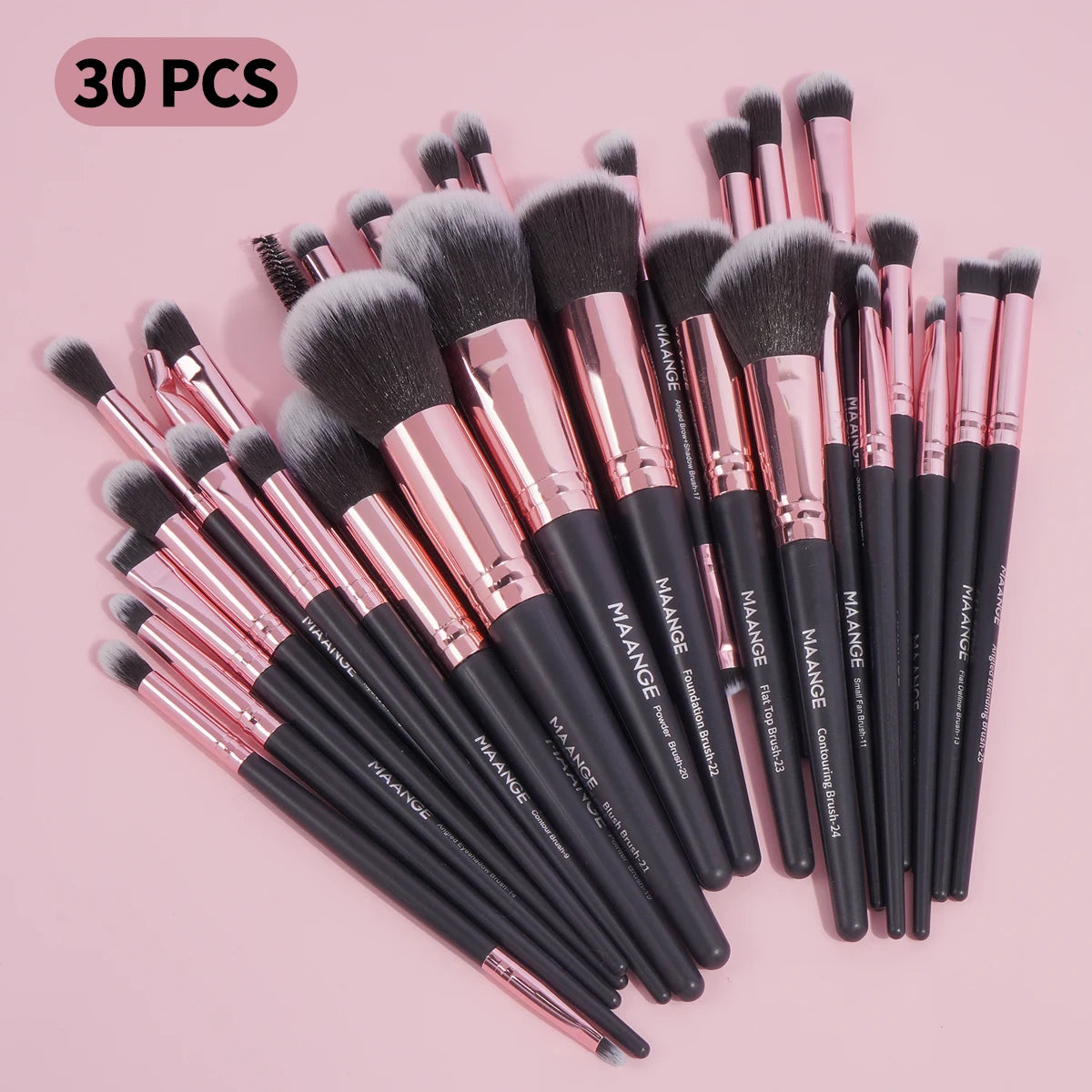 Professional Makeup Brush Set 30pcs Foundation Concealers Eye Shadows Powder Blush Blending Brushes Beauty Tools with Bag Kit
