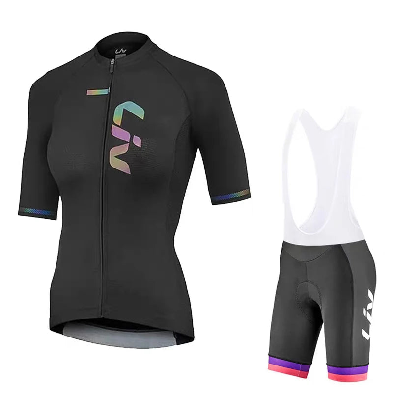 LIV Women's cycling clothes summer road cycling jerseys cycling bibs breathable quick drying clothes cycling shirts