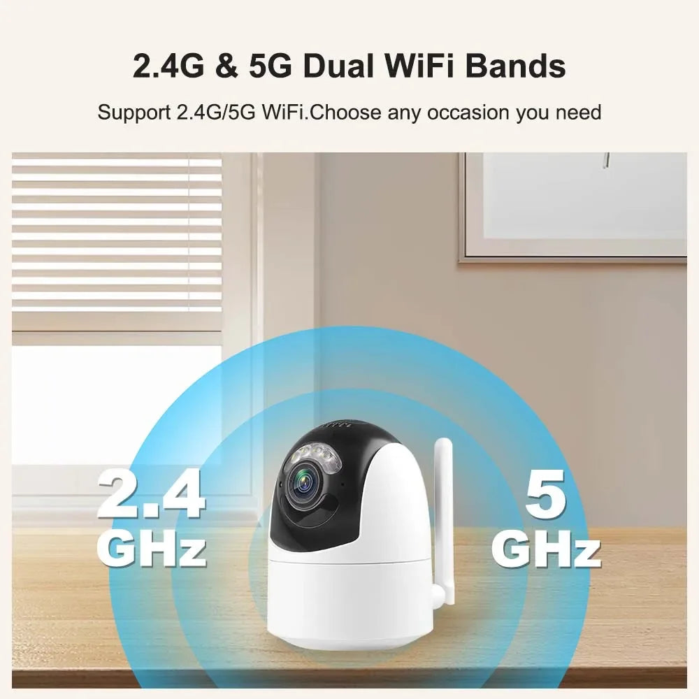 6MP Tuya Smart 5G WIFI Camera Outdoor Indoor Security Home PTZ Camera Auto Tracking Color Night Vision Wireless Surveillance Cam