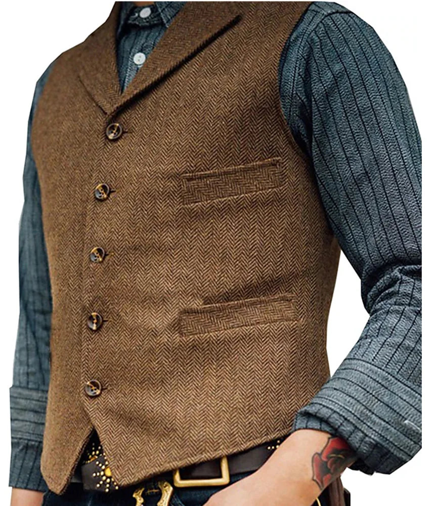 Men's Casual Sleeveless Vest, Slim Fit Waistcoat, Plus Size Outerwear, Trendy Summer Top