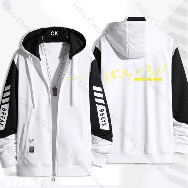 Anime BOCCHI THE ROCK! Series Print Hoodie Men Women Autumn Winter Clothing Zip Coat Casual Daily Wear Men's Hoodies