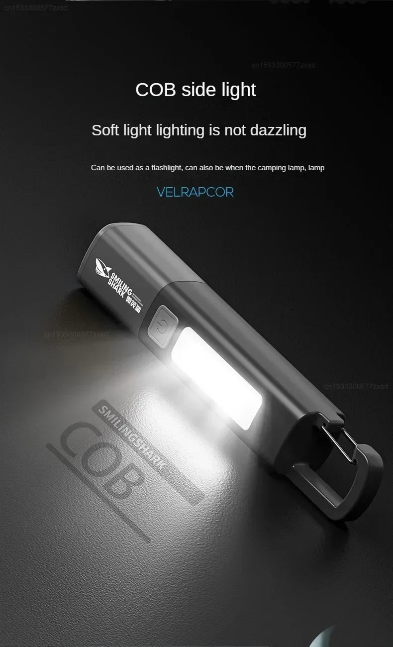 Xiaomi SMILING SHARK Outdoor Flashlight Portable Strong Lights Variable Focus with Home Camping Fishing Walking Lighting Lamp