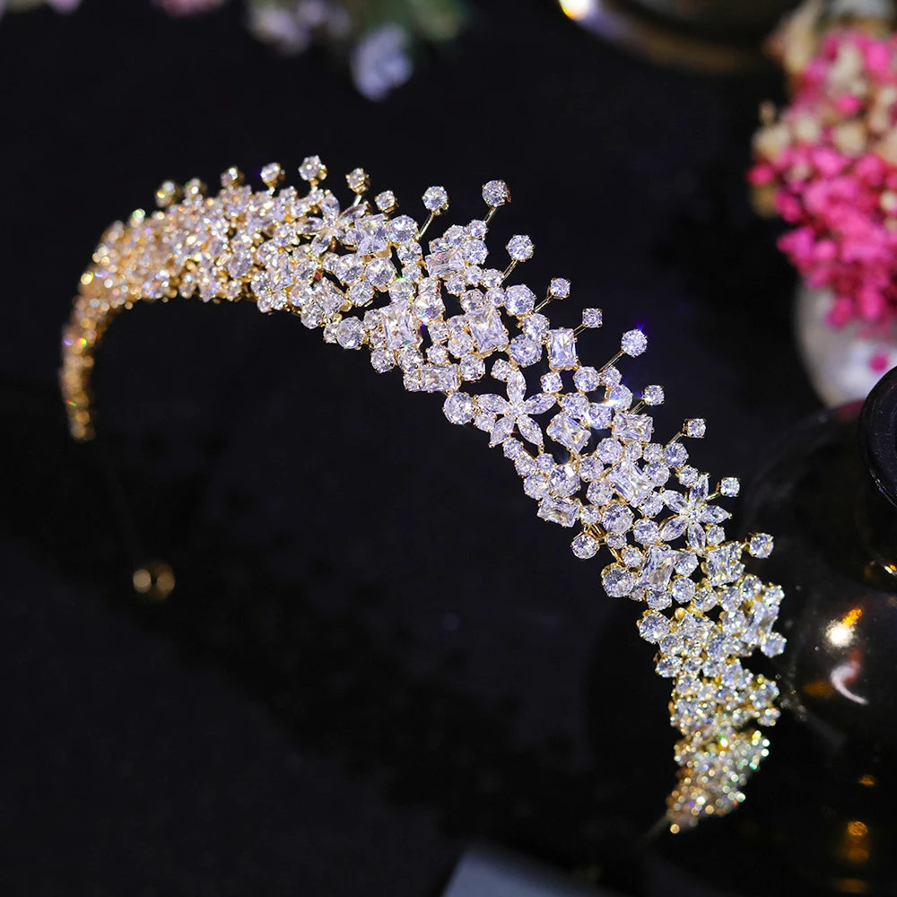 ASNORA Bridal Hair Accessories 3A Zircon Crown Para Quinceañera Princess Small Birthday Tiara for Women Diadema Wedding Headband
