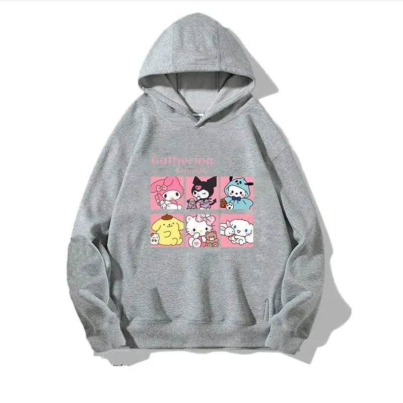 Sanrio Children's Hoodie, Children's Hoodie, Girls' Kuromi Cute Autumn and Winter Warm Children's Hoodie