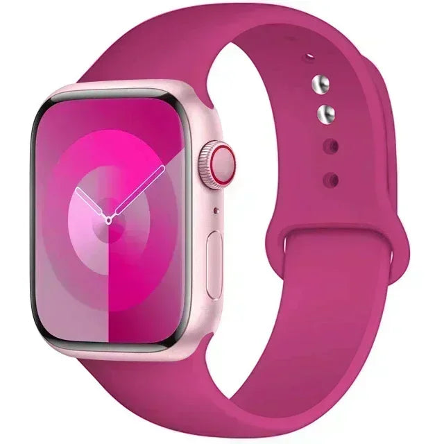 Original Silicone Strap For Apple Watch Band 44mm 38-40 42-46 41-45 46MM 49 mm Bracelet iwatch Serie 10 9 7 4 5 6 8 SE Ultra 2 3