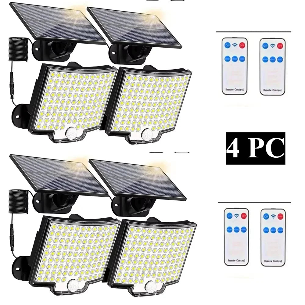 106LED Split Solar Lamp 3 Lighting Mode Outdoor Decoration Sunlight Wall Light PIR Motion Sensor Waterproof Garden Garage Lamp