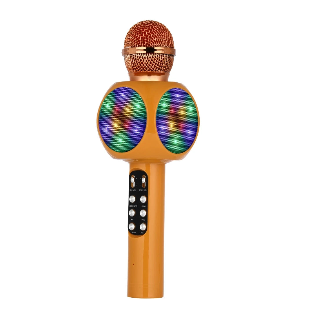 Karaoke Machine Microphone, Wireless Bluetooth Speaker with Magic Voice Changer, Colorful LED Lights,  Toy Gift for Girls Boys
