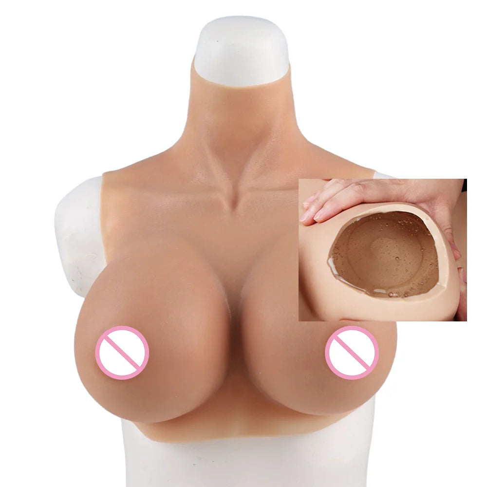 Halloween Cosplay Fake Chest False Boobs Silicone Filler Realistic B-H Cup for Crossdresser Transgender Drag Sissy Cosplay Chest