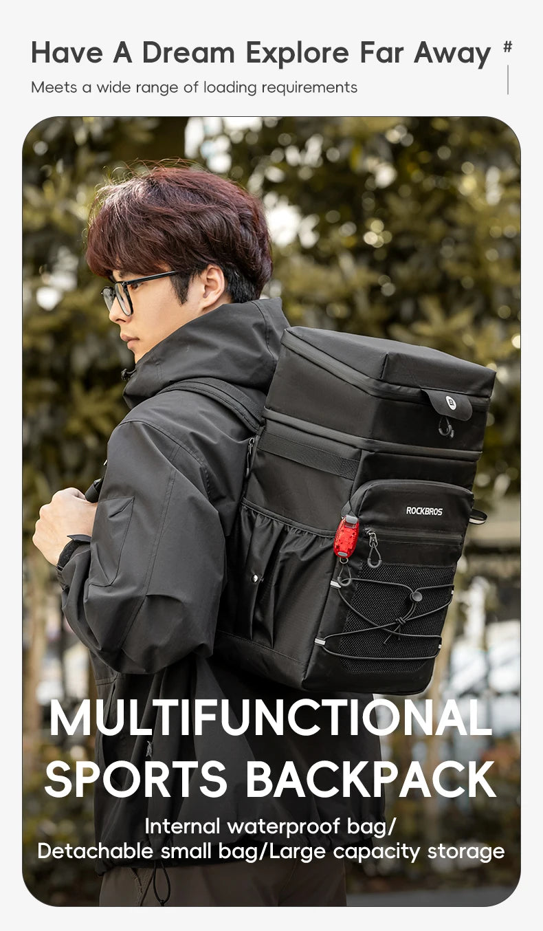 ROCKBROS Backpack Bag Men's Women's Mutilfunction Sports Outdoor Backpacks Camping Fishing Hiking Storage Bag Camping Equipment