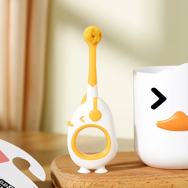 Infant Toothbrush Cute Baby 0-3 Years Old Cartoon Small Head Baby Toothbrush Individually Packaged Bottom Suction Cup Can Stand