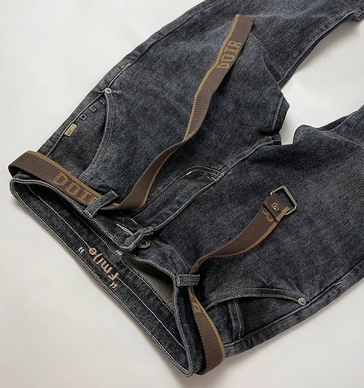 High Quality Fashion Luxury Washed Men's Slim Jeans Elasticity Black and Gray Classic Designer Cargo Denim Boyfriend Jeans Men