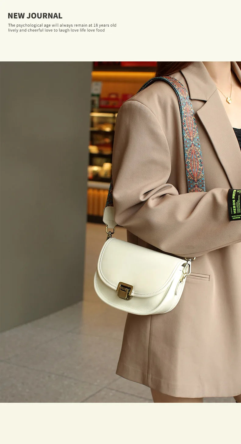 2023 New Style Real Leather Women's Bag Vegetable Tanned Genuine Cow Leather Single Shoulder Messenger Bag Lady Popular Purse