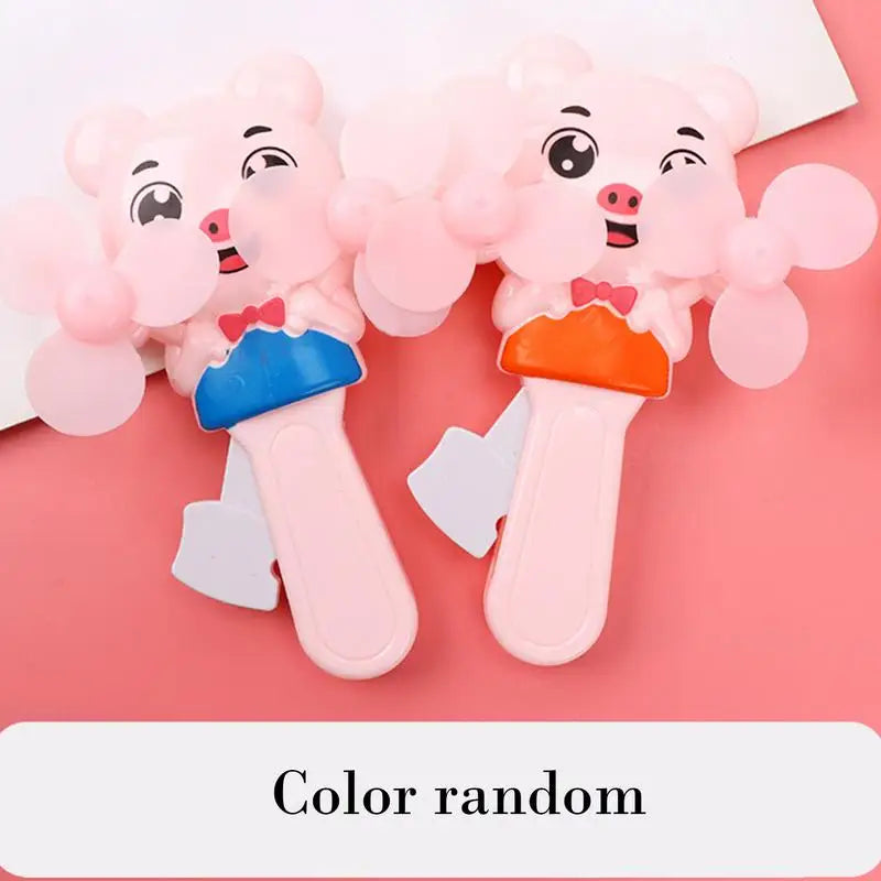 Manual Press Cooling Fans Cartoon Double Fan Leaf Handheld Mini Cooling Fan For Children Cute Summer Kids Fans Party Favors For