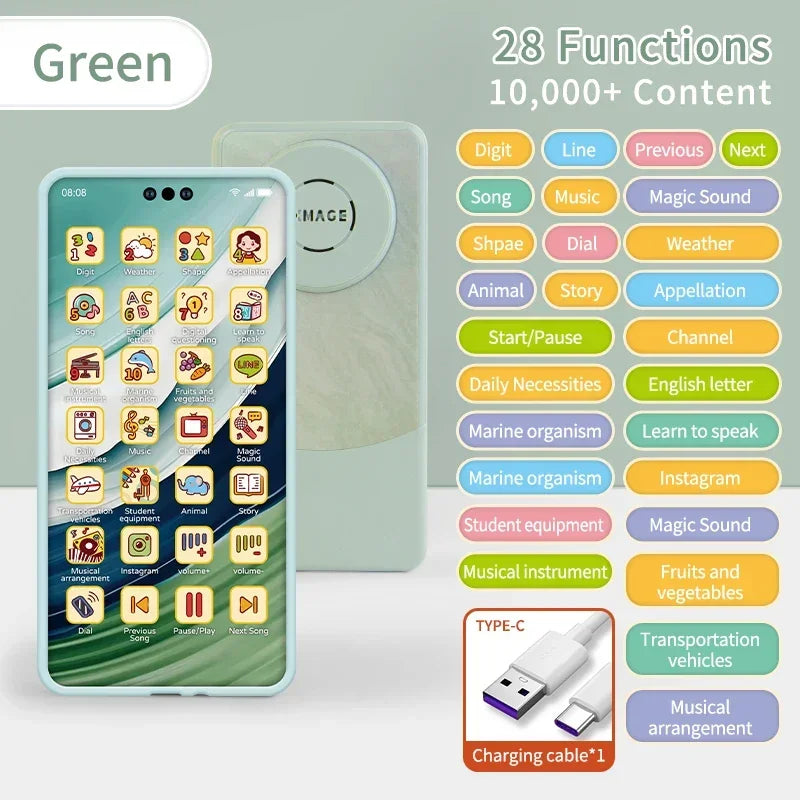 Montessori Baby Cell Phone Toys Children Simulation Phone Musical Early Educational Toy Infant Mobile Phone Model Vocal Toy Gift