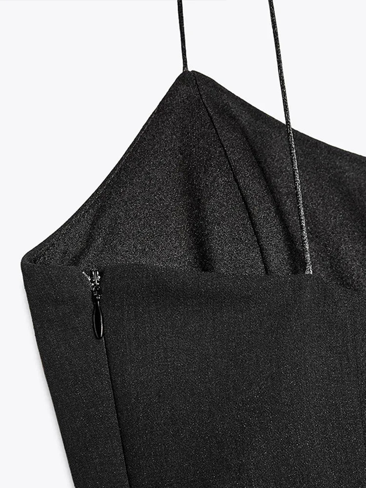 Summer 2-piece Suit Print Flower Mesh Slit Hip-covering Skirt Halter Top Suit Women's Fashion Causal Woman 2 Piece Set Outfit