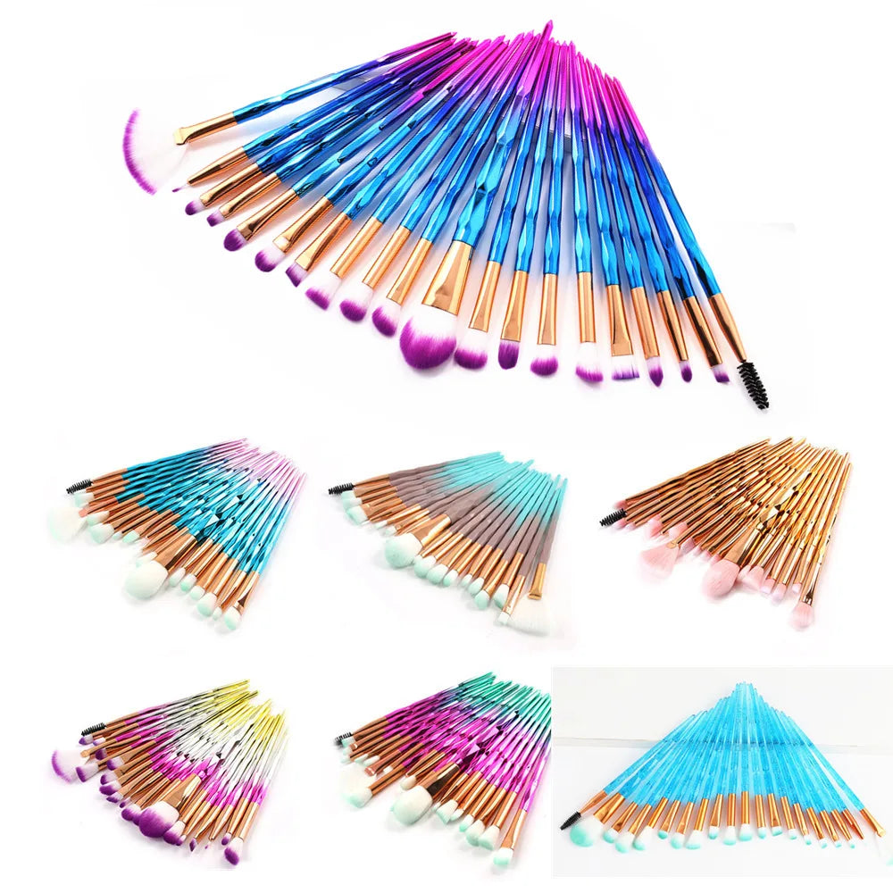 Diamond Makeup Brushes Set Beauty Make Up Brush Tool Cosmetic Powder Foundation Blending Eye Shadow Eyebrow Eyelash Brush