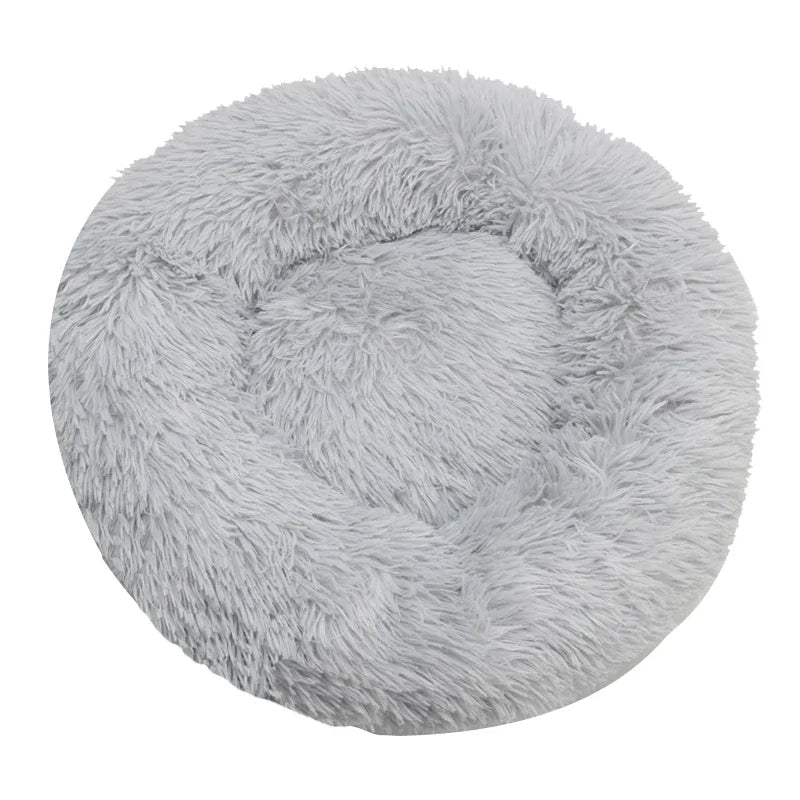Round Winter Warm Plush Pet Bed - Washable Dog Cat Basket for Small Medium Large Pets Sofa Cushion