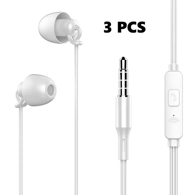 ASMR Earphone Hifi Headset Noise-Cancel Sleeping Earbud Soft Silicone Headset TPE Wire No Ear Pressure Earbuds For Xiaomi Huawei