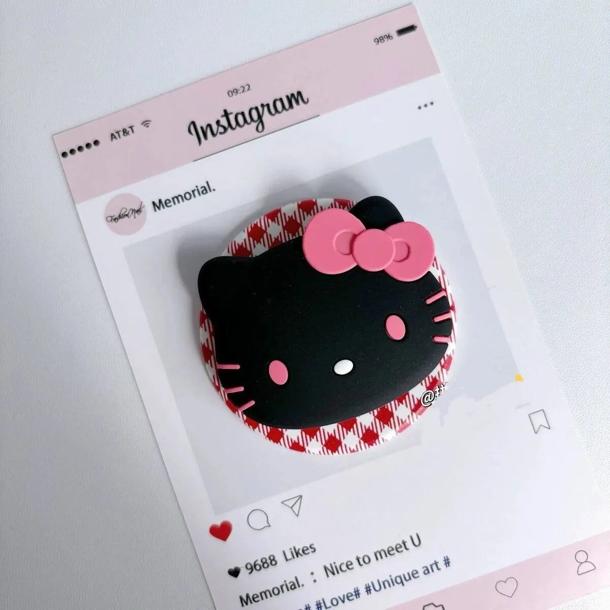 For Magsafe Magnetic Grip Tok Foldable Cartoon Phone Stand Holder 3D Sanrio Hello Kitty Silicone Griptok Bracket