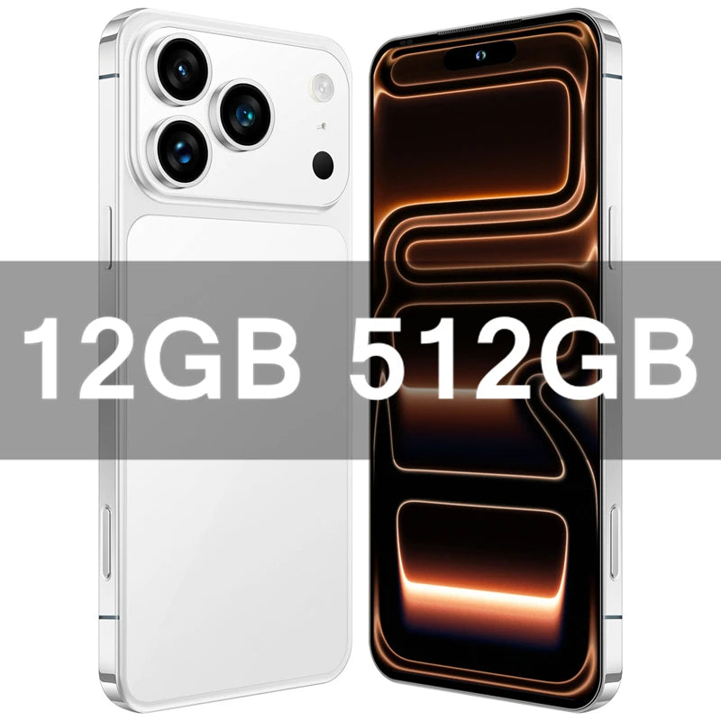 HOT i17 Pro Max Original 2026 7.0HD Global Edition Android 15 Smart Facial Function Dual Card 8000mAh Battery Recognition GG2