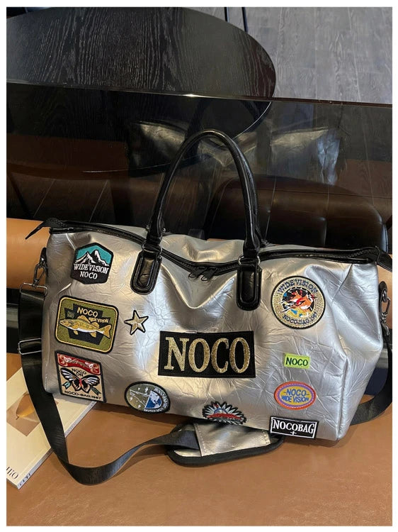 Fitness Travel Bag Suitable for Both Men and Women, Can Be Carried by Hand, Worn over the Shoulder or Cross-Body， Pu Leather Bag
