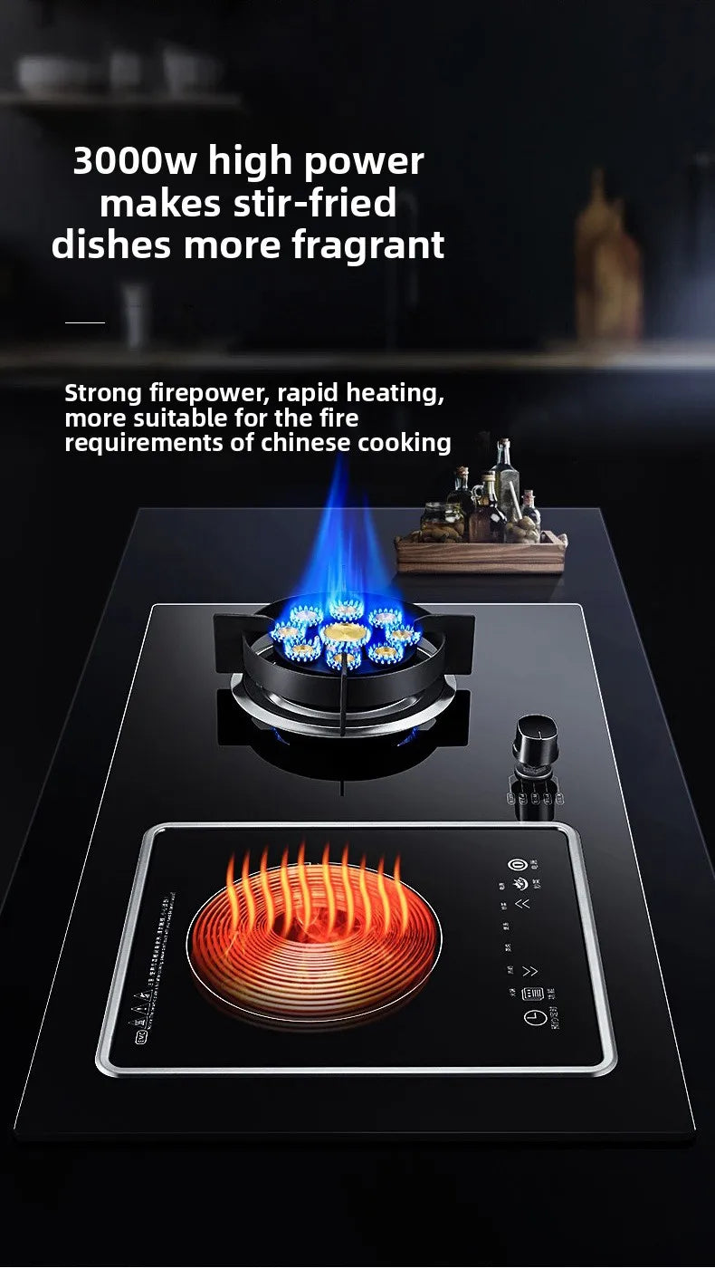 Double Burner Built-in Gas Stove With Electronic Ignition Energy Efficient Natural Gas Stove For Use