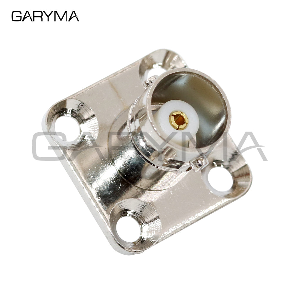 5Pcs Q9 BNC Female Jack 4-holes Flange Solder Panel Mount RF Adapter Coaxial BNC Female Jack Brass