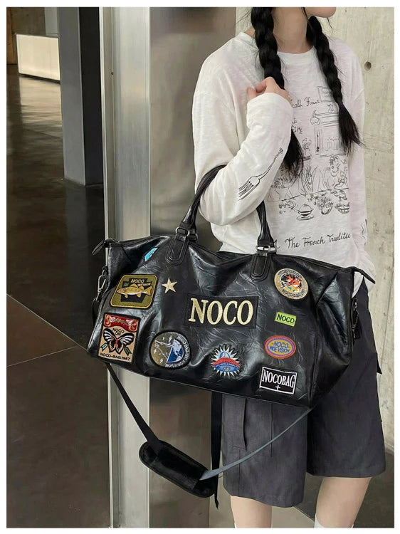 Fitness Travel Bag Suitable for Both Men and Women, Can Be Carried by Hand, Worn over the Shoulder or Cross-Body， Pu Leather Bag
