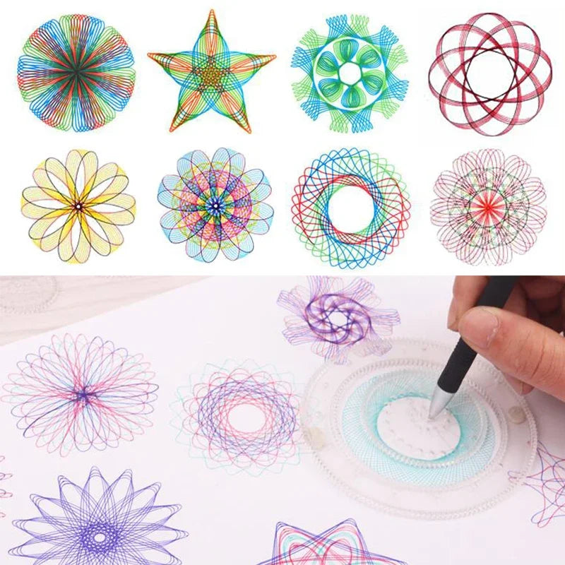 10-33pcs Spirograph Design Arts Craft Kit Classic Amazing Rainbow Magic Scratch Paper Set Children Kids Educational Drawing Toys