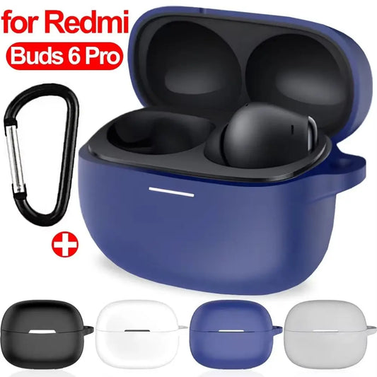 Soft Silicone Protective Case Anti-Scratch with Hook Protector Shockproof Cover Shell for Redmi Buds 6 Pro Headphone Accessories