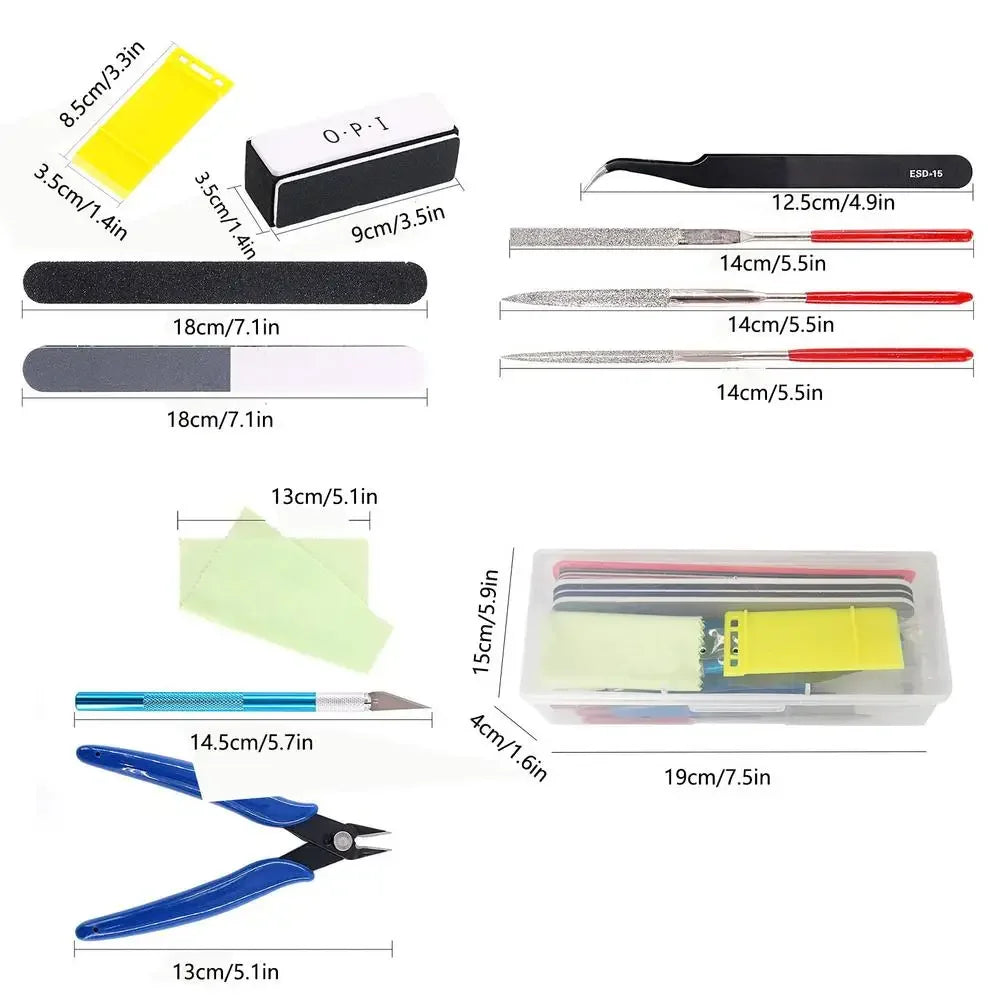 Model Tool Kit 9/24 Pieces Miniature Tools Model Kit Modeling Tools Model Kits With Box For Buildings Airplanes Cars Robots