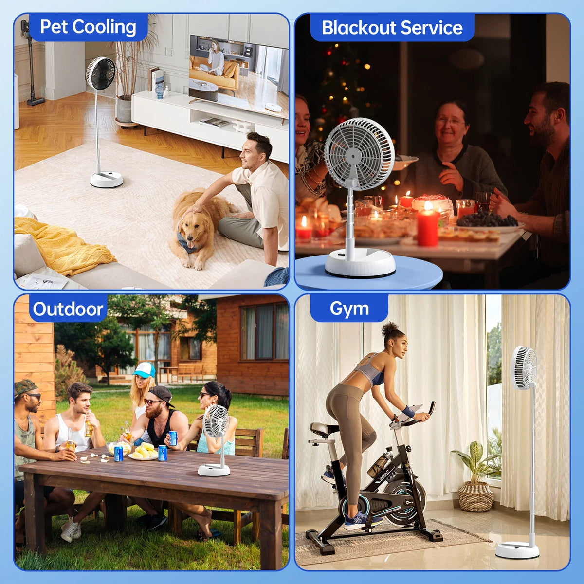 2026 NEW  Outdoor Portable Silent Remote Control Desktop Vertical Automatic Shaking Fan Aluminum Alloy Telescopic Timed Home Fan