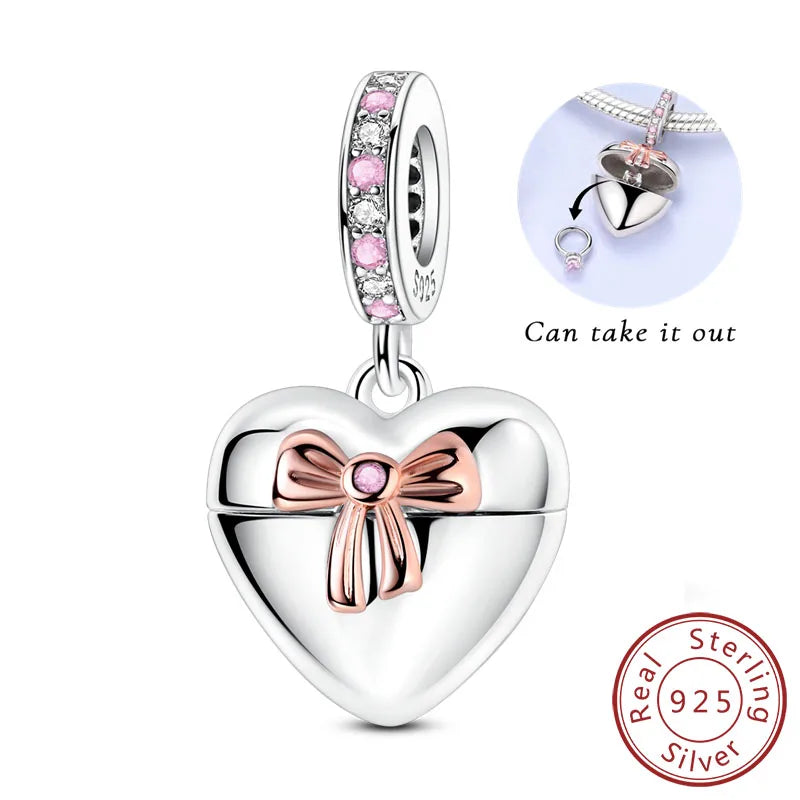 Original Charms Beads Pendant 925 Sterling Silver Red Polka Dot Doll Charms Fit Bracelet Necklace Pendant For Women Jewelry Gift