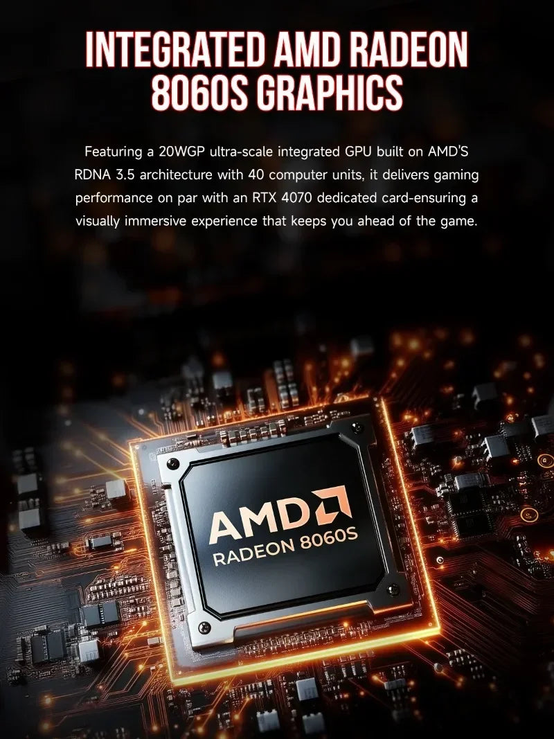 GMKtec EVO-X2 Next Gen AMD Strix Halo Al Mini PC AMD Ryzen AI Max+ 395 LPDDR5X 128GB/64GB/96GB WIFI7 BT5.4 Triple Cooling Fan